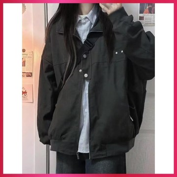 『ATC』美式復古工裝外套女 2026秋季新款 休閒寬鬆 顯瘦百搭純色男女款飛行夾克上衣