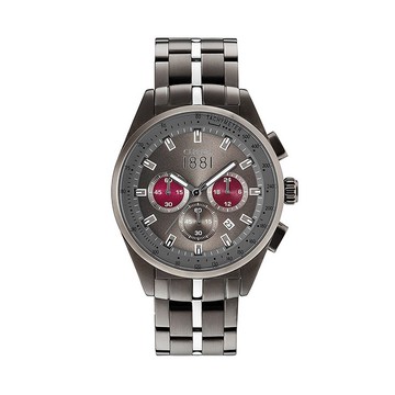 【CERRUTI 1881】義大利時尚品牌三眼質感鋼帶腕錶-機械灰/CRA150STU61MUT