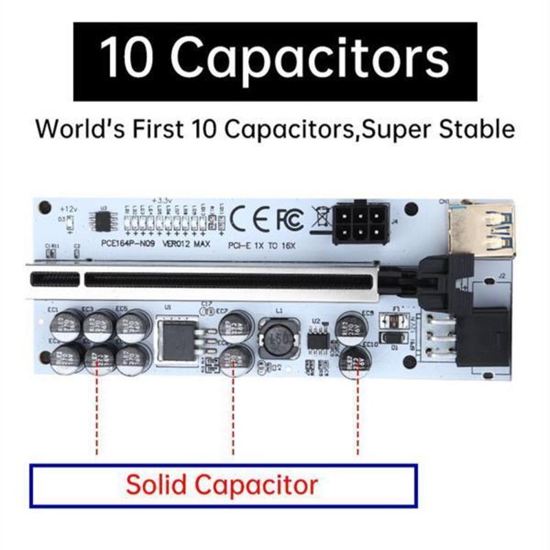 マイニング用のPci-EPCIeライザー6ピンPci-E-SATA電源ケーブルライザー ...