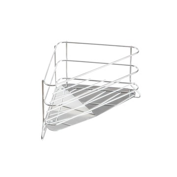 【日本霜山】水槽用304不鏽鋼三角形瀝水收納架/轉角置物架