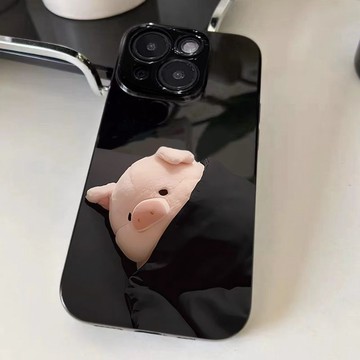 個性 睡覺小豬iPhone16promax手機殼蘋果15PRO軟13/12全包xr防摔11可愛 保護殼