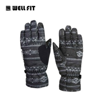 Well Fit Kevlar防水通勤手套【黑底圖騰】(登山、旅遊、保暖、機車)