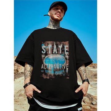 日系潮牌胖子男裝大碼寬松美式重磅青少年短袖T恤加肥加大半袖男