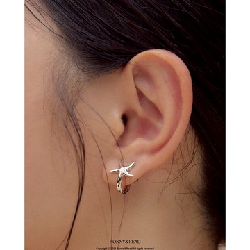 【Bonny & Read】[B&R設計款/純銀] 海星圈圈耳環 夾式耳環 耳夾 耳環 純銀 低敏【全現貨賣場】