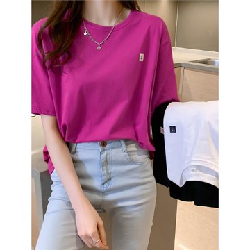 ins夏季新款個性印花純棉短袖女bf原宿風寬松韓版學生港風上衣潮