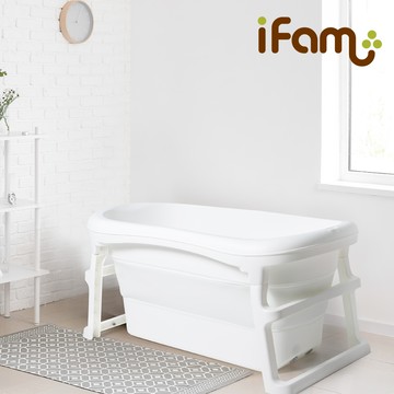 韓國 iFam - 豪華親子摺疊浴缸-經典白