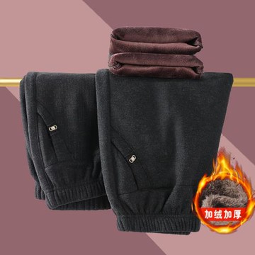 中老年女褲秋冬加絨長褲大碼老人寬松春秋款外穿媽媽褲子奶奶直筒