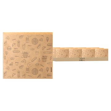 FaSoLa DIY多用途食品用卡通防油紙袋 50個  棕色  2組