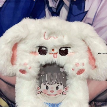 學生卡套 明星卡套 拍立得卡套 悠遊卡套 追星卡套卡套新款可愛兔子毛絨高顏值動物校園卡照片展示飯卡保護套掛件