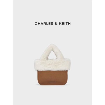 (免運)CHARLES&KEITH夏季女包CK11-30271445柔軟毛絨手提斜挎托特包女