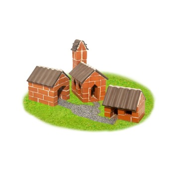 teifoc DIY益智磚塊建築玩具 德國村莊  德國製造 原裝進口  激發培養兒童創造力與專注能力  1組