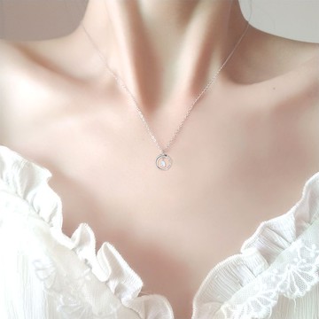 【巴黎精品】現貨+預購 925純銀項鍊月光石吊墜-魯伯特之淚鋯石生日情人節禮物女飾品v1ar69