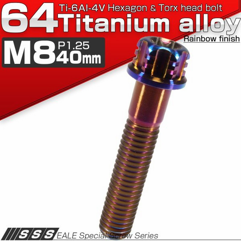 税込?送料無料】 64チタン M10×40mm P1.25 デザイン六角ボルト T型トルクス穴 フランジ付き六角ボルト 焼きチタン風 Ti6Al-4V  JA550 colegialesinfo.com.ar