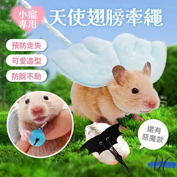 【DC寵物有發票】🐾小寵專用天使翅膀牽繩 小寵牽引繩 外出牽引繩  天使翅膀寵物牽繩 小寵胸背帶 外出放風繩 B095