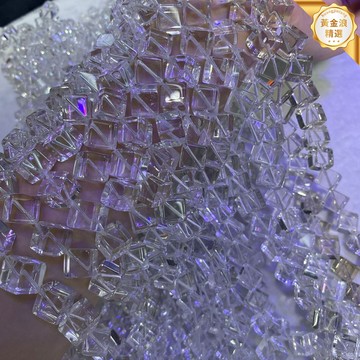 【天然全淨體】白水晶手串 方糖手鍊 切割水晶 輕奢小眾 能量晶石 手工打磨 通透無暇 女性日常搭配 送禮佳品
