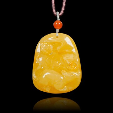 【正佳珠寶】蜜蠟琥珀 頂級微紅皮 白金滿蜜 15.6g 鼠 蜜蠟琥珀