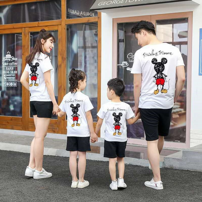 Tシャツ ペアルック ディズニー キャラクター 韓国ファッション 親子お揃い Ｔシャツ ミッキー 通販 LINEポイント最大1.0%GET  LINEショッピング