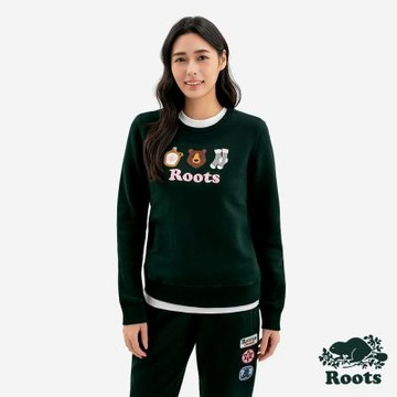Roots女裝- WINTER WONDER 圓領上衣 -深綠色