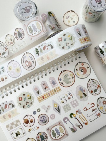 壹洱原創二號店【春日錦繡】鹽繫手帳和紙膠帶輕復古pet貼紙
