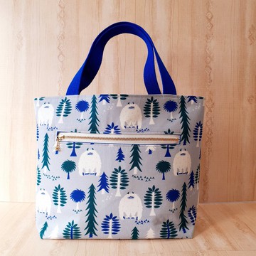 雪人 迷你托特包 雪怪 迷你包 拉鍊口袋 趣味角色 可愛角色 日本手作包