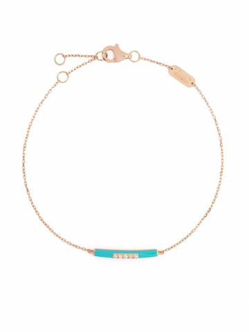 Djula - 14kt rose gold enamel diamond bracelet - women - 14kt Rose Gold/Diamond/Enamel - One Size - Pink