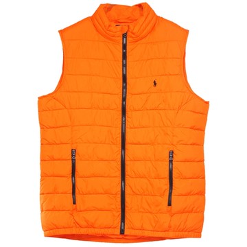 RALPH LAUREN POLO 品牌馬球刺繡LOGO圖騰保暖背心(橘色)