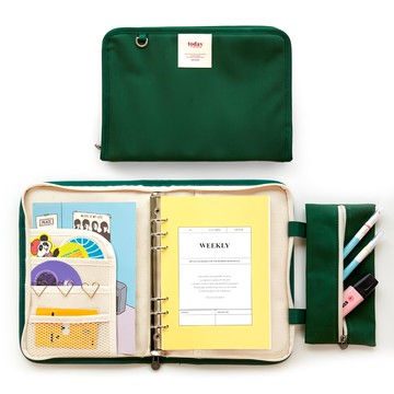 FunnYmade 帆布六孔A5手帳封面套組  1組  綠色