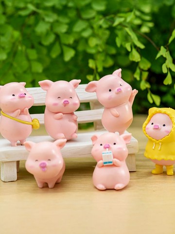 微景觀卡通小豬擺件樹脂工藝品豬豬總動員 花盆小裝飾