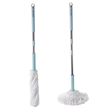 懶人拖把 自擰水干濕擠水墩布宿舍學生拖把老式免手洗家用旋轉懶人拖布托把 【CM2618】