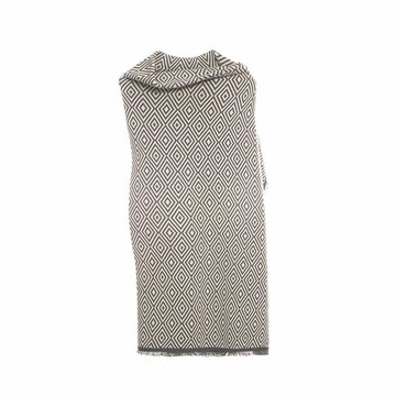 香頓立體菱形格休閒毯 - 深灰/米白