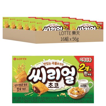 LOTTE 樂天 可可夾心穀物餅乾 56g x 16組