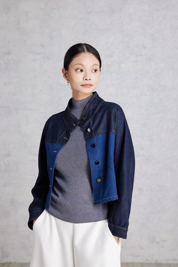 25FW 撞色拼接牛仔外套