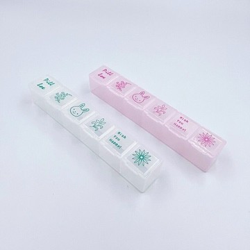 3864A 卡通6格加大空盒  藥丸收納盒 藥盒【隨機出貨】