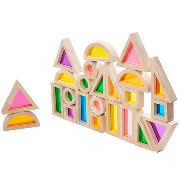 「伶俐系列」 幼兒童蒙氏亞克力透光彩虹感官平衡訓練創意搭建早教益智玩具 木製品