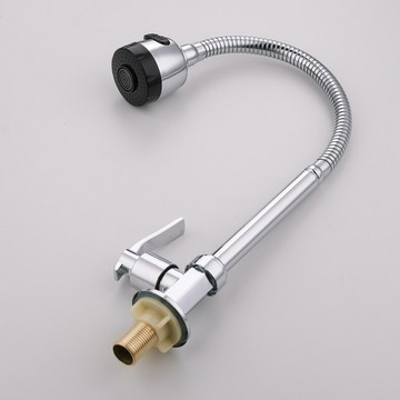 廠家直銷 六角立式單水龍頭 廚房洗菜盆龍頭 萬向單冷龍頭默認{鑫弘-工葉電器}可開發票