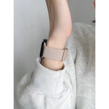 新款 奶茶色磁吸編織錶帶 apple watch 蘋果錶帶 iwatch SE 1-10代通用 46mm錶帶 男女表帶
