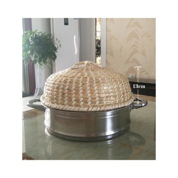 麥桿手工草編蒸鍋蒸籠蓋炒鍋鐵鋁鍋電飯鍋蘇泊爾多星通用高拱鍋蓋
