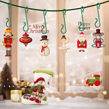 聖誕節 聖誕樹掛鉤 裝飾品掛勾 10入 S掛勾 S勾 勾子 鉤子 免釘 免打孔 收納 派對佈置 小道具【BlueCat】【JI3313】