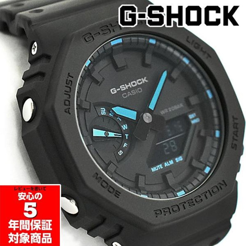 G-SHOCK GA-2100-1A2 アナデジ メンズ 腕時計 ブラック ブルー ネオン