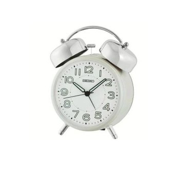 SEIKO 日本精工 響鈴 大聲公 滑動式秒針 貪睡 鬧鐘(QHK063W)15.2X12.2cm