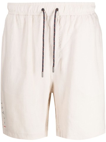 Sease - elasticated-waistband linen shorts - men - Linen/Flax - XXL - Neutrals