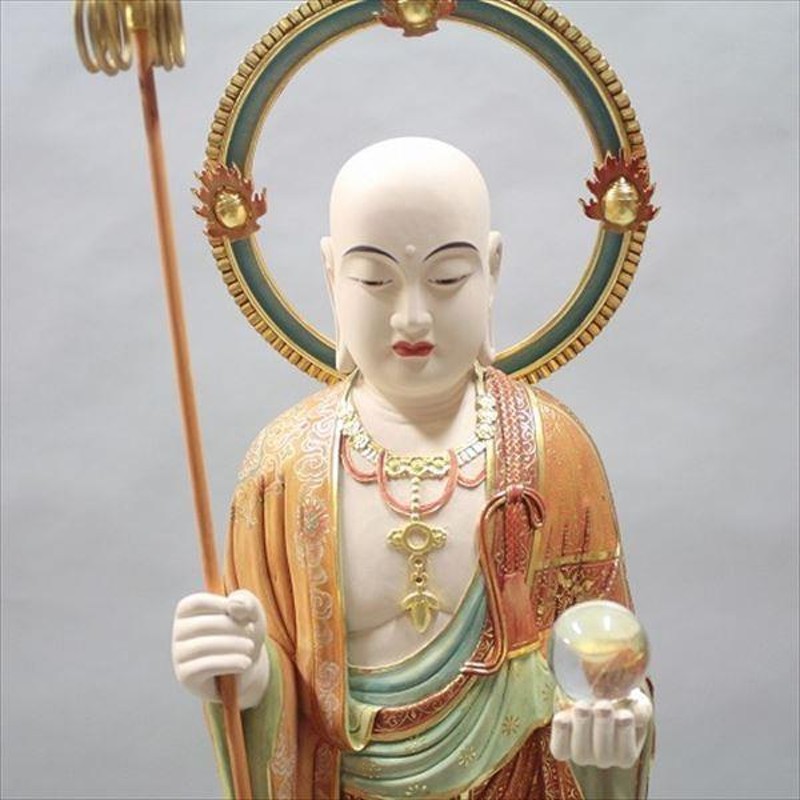 木製 仏像 約75cm 高 木彫り 菩薩 LL Bosatsu budda