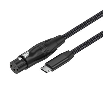 易控王 3米USB/Type-C轉佳能(XLR)公母 音源線轉接線 2入組