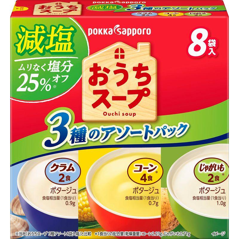 ポッカサッポロ おうちスープ 減塩３種アソート８袋入箱 × 5箱