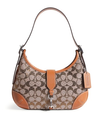 Coach Crystal Signature Jacquard Hamptons Shoulder Bag