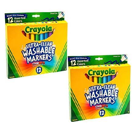 特別価格Crayola 12 Ct Ultra-Clean Washable Markers (2 Pack)並行輸入