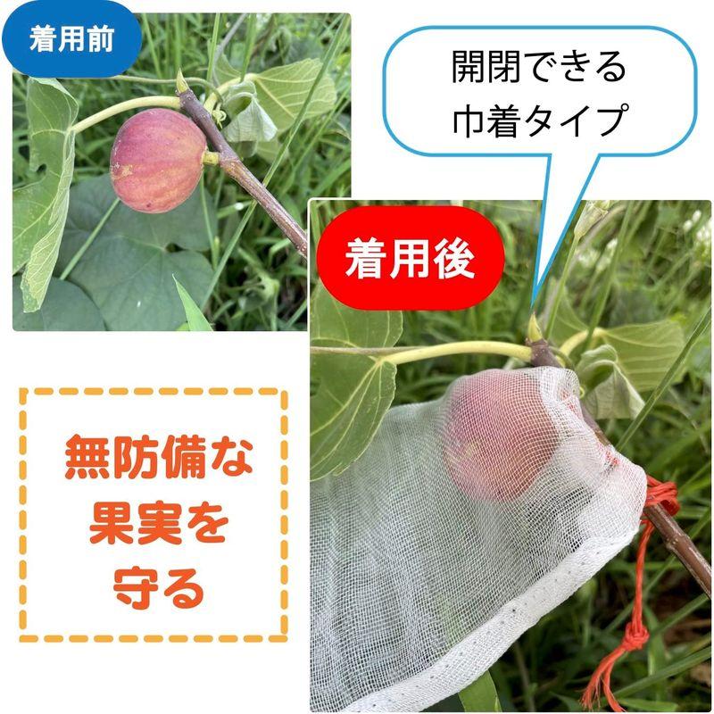 ASPALAND 果物 果実 防虫 巾着 袋 保護 ネット 植物 フルーツ 鳥よけ 網 メッシュ 光 通過 農業 園芸