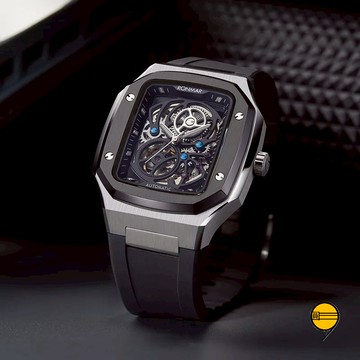 一體改裝 雙色金屬錶殼 適用 Apple Watch 11 10 9 8 7 6 SE 腕帶 45mm 46mm防水錶帶