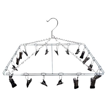 騰宇 方形白金曬衣架 銀色 20夾 曬襪子 內衣褲  1個