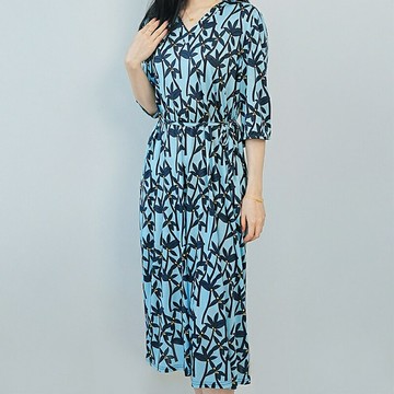 現貨+預購 頂級法式長裙絲質洋裝冰絲連身裙緞面裙絲綢A字裙-針織V領收腰顯瘦女裙子2色74lt100【獨家進口】【米蘭精品】